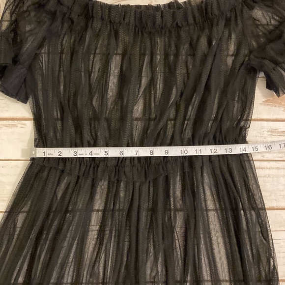Black Sheer Mesh Lace Maxi Dress Large - Picture 4 of 12
